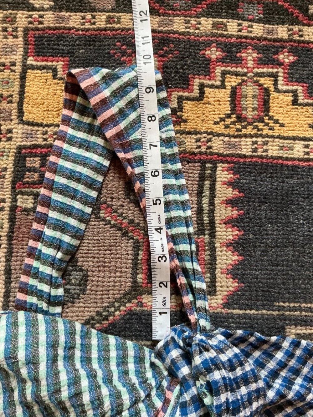 Maeve by Anthropologie One Shoulder Waverly Gingham Raw Hem Dress Size 6 - Picture 9 of 10